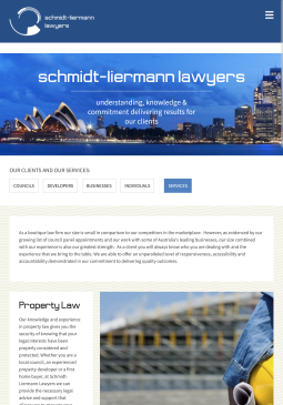 Website tablet view