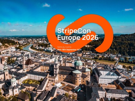 Arial view of Salzburg with Stripe con logo overlayed